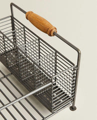 IRON AND ACACIA WOOD DRYING RACK