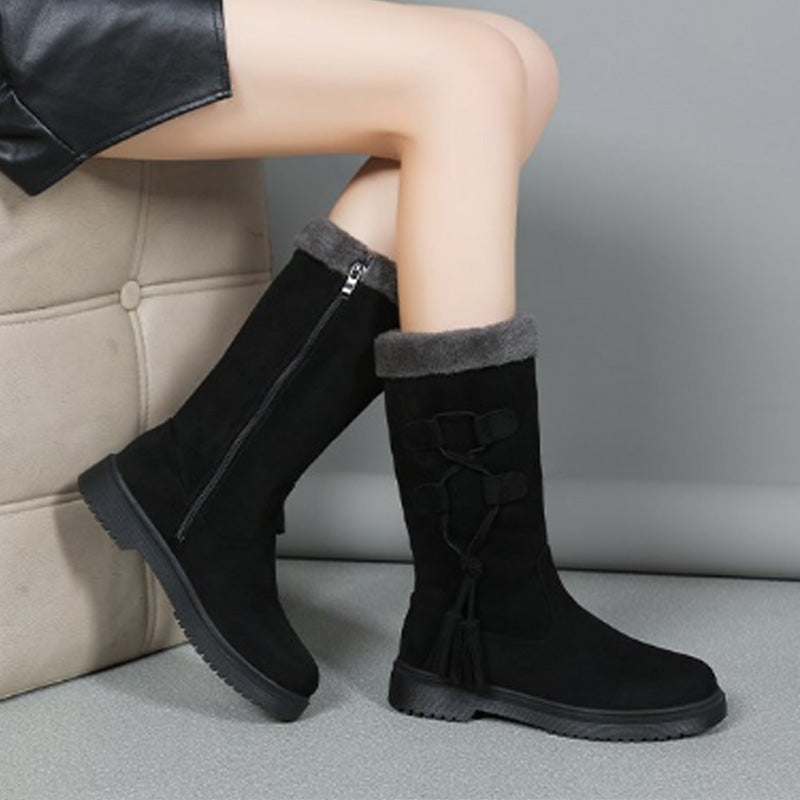 Women's Warm Mid-Calf Boots with Side Zipper 🔥Direct 50% Off, King of Cost Performance!This Deal is Epic!